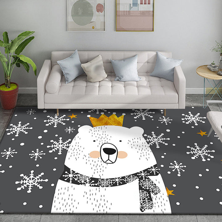 Lisslune | Funky Cartoon Bear Pattern Carpet Multicolor Kids Carpet Polyester Pet Friendly Washable Area Rug for Nursery