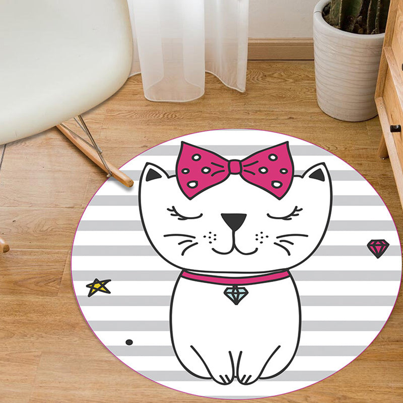 Lisslune | Unusual Cartoon Animal Pattern Rug Multicolored Children's Rug Polyester Pet-Friendly Washable Area Rug for the Children's Room