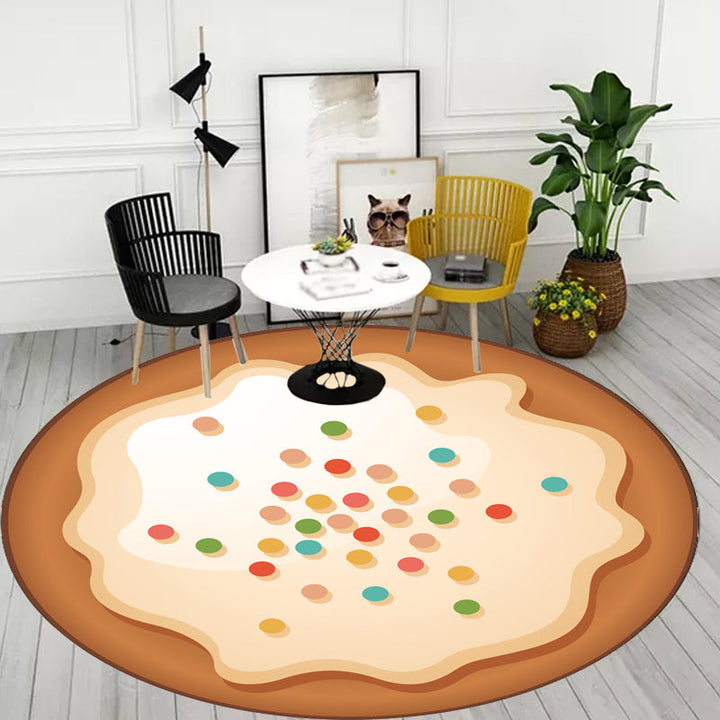 Lisslune | Novelty Cake Pattern Rug Brown and Purple Kids Rug Polyester Pet Friendly Washable Area Rug for the Children's Room