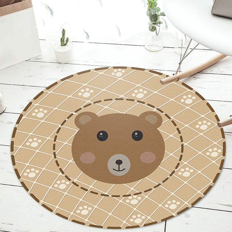 Lisslune | Black and Green Children's Carpet Polyester Cartoon Animal and Flower Pattern Rug Pet Friendly Washable Non-Slip Backing Rug for Decoration