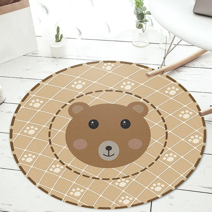 Lisslune | Black and Green Children's Carpet Polyester Cartoon Animal and Flower Pattern Rug Pet Friendly Washable Non-Slip Backing Rug for Decoration