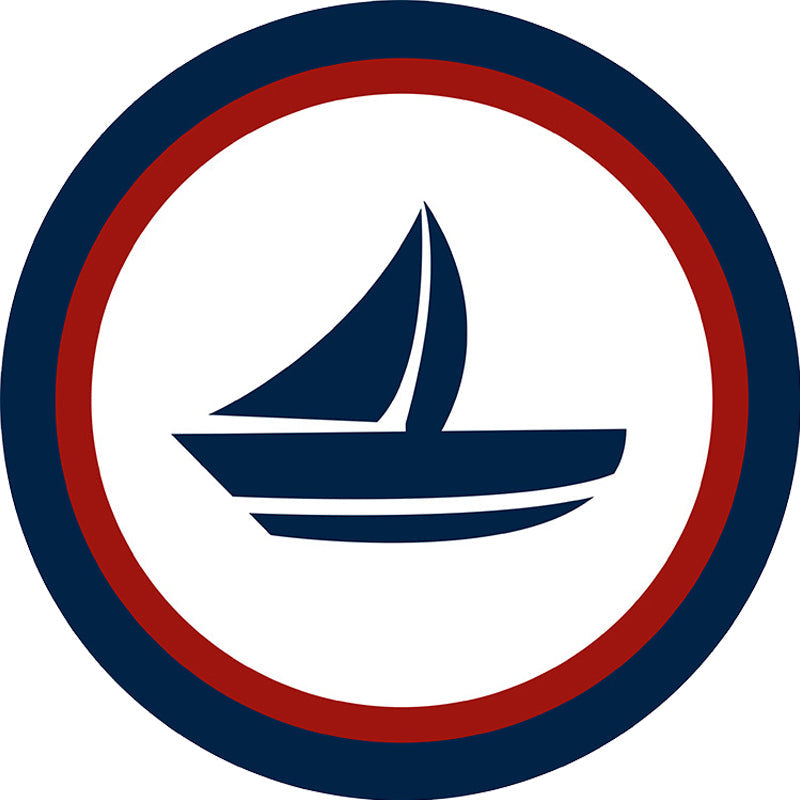 Lisslune | Unique navigation pattern rug with ship and anchor Blue and White children's rug Polyester Washable Pet-friendly Non-slip rug for children's room
