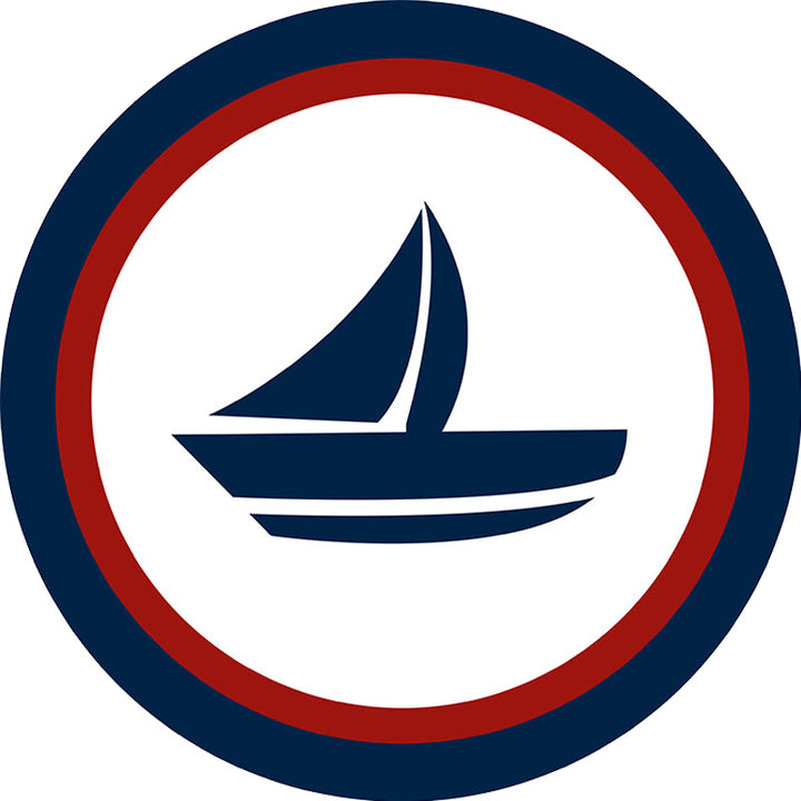 Lisslune | Unique navigation pattern rug with ship and anchor Blue and White children's rug Polyester Washable Pet-friendly Non-slip rug for children's room