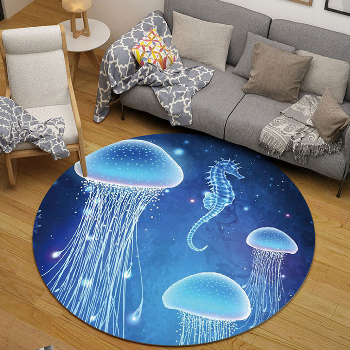 Lisslune | Cute Cartoon Character Pattern Rug Pink Kids Rug Polyester Washable Pet Friendly Non-Slip Rug for the Nursery