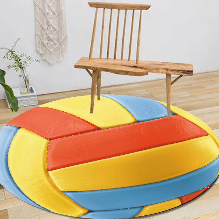 Lisslune | Kids Sports Pattern Rug Multicolored Polyester Rug Washable Pet-Friendly Non-Slip Rug for the Children's Room