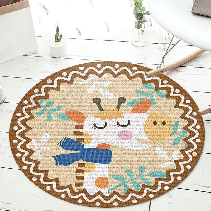 Lisslune | Stylish Cartoon Animal Pattern Carpet Green and Blue Kids Carpet Polyester Pet-Friendly Washable Non-Slip Backing Carpet for Children's Room