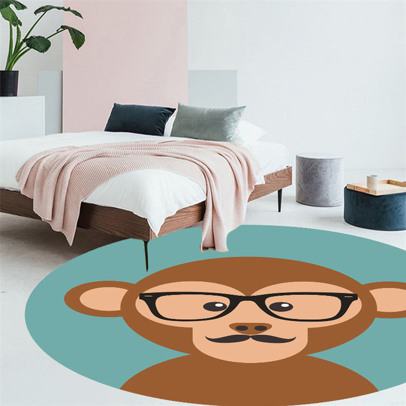 Lisslune | Unusual cartoon animal pattern rug ginger and orange and children's rug polyester washable pet friendly non-slip rug for the children's room