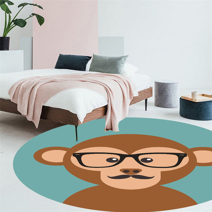 Lisslune | Unusual cartoon animal pattern rug ginger and orange and children's rug polyester washable pet friendly non-slip rug for the children's room