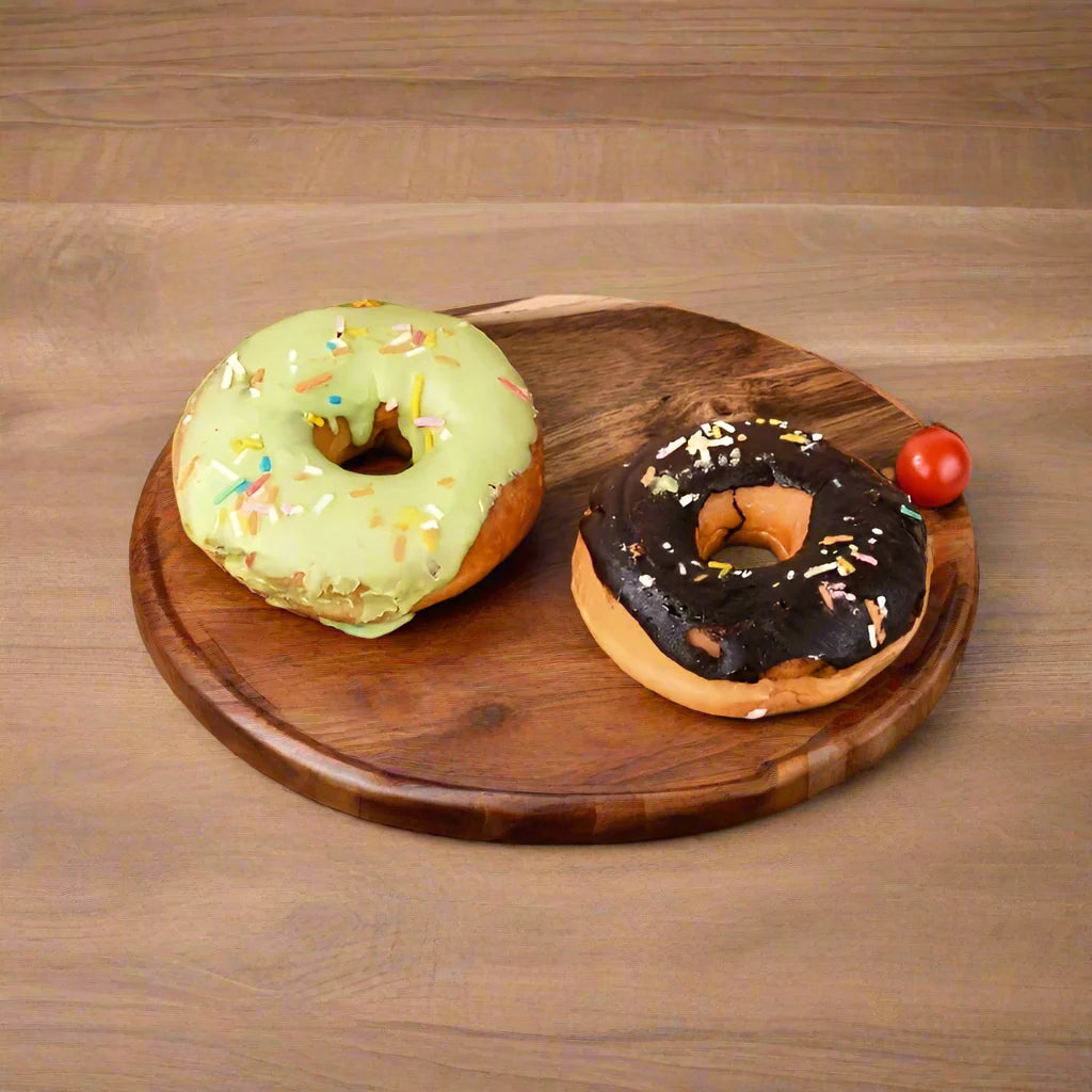 Lisslune | Round Cutting Board Made of Acacia Wood – Versatile Kitchen Board for Steak, Snacks, and More