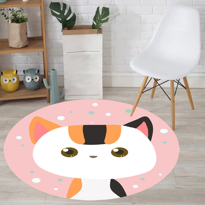 Lisslune | pink and blue children's rug polyester cartoon animals pattern rug pet friendly washable non-slip back rug for decoration
