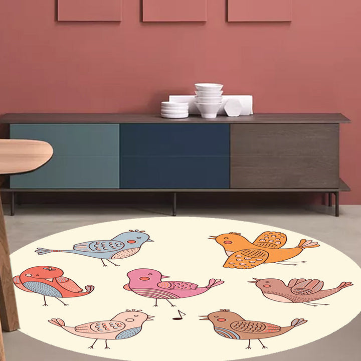 Lisslune | pink and blue children's rug polyester cartoon animals pattern rug pet friendly washable non-slip back rug for decoration