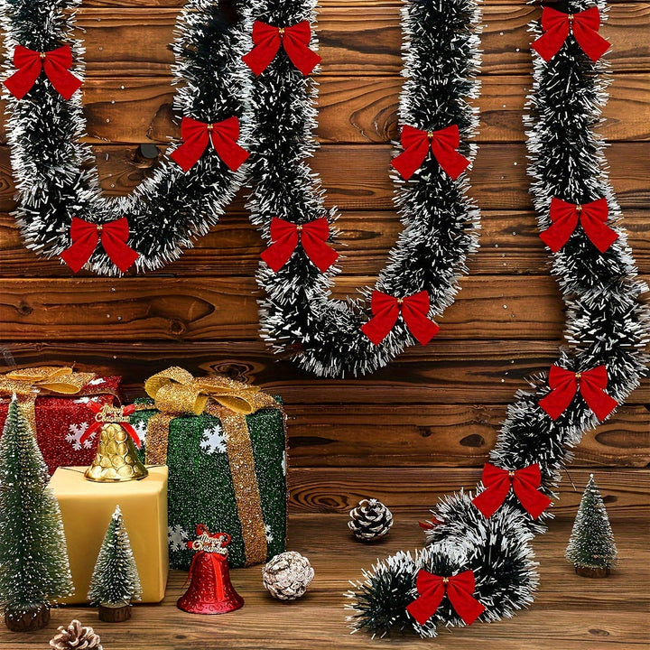 Lisslune | LumaTinsel LED Christmas Garland – Set of 2 Wireless Metallic String Lights with Warm Lighting