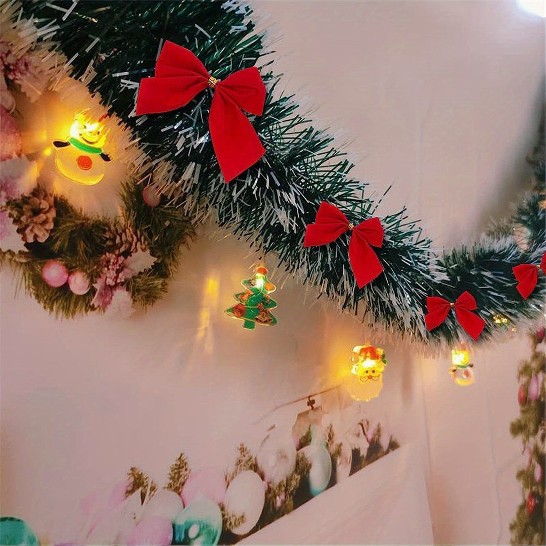 Lisslune | LumaTinsel LED Christmas Garland – Set of 2 Wireless Metallic String Lights with Warm Lighting