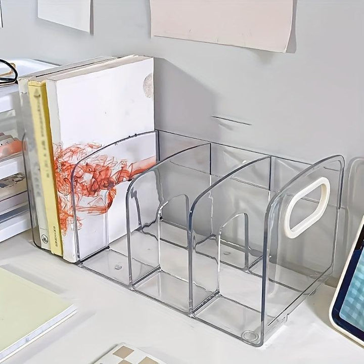 Lisslune | Clear Acrylic Desk Organizer: Stylish storage solution for documents & books in your office