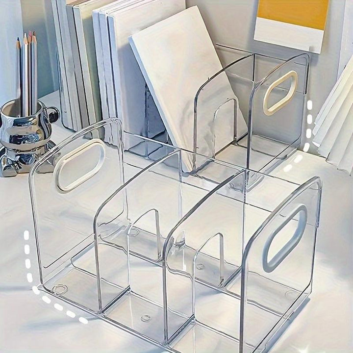 Lisslune | Clear Acrylic Desk Organizer: Stylish storage solution for documents & books in your office