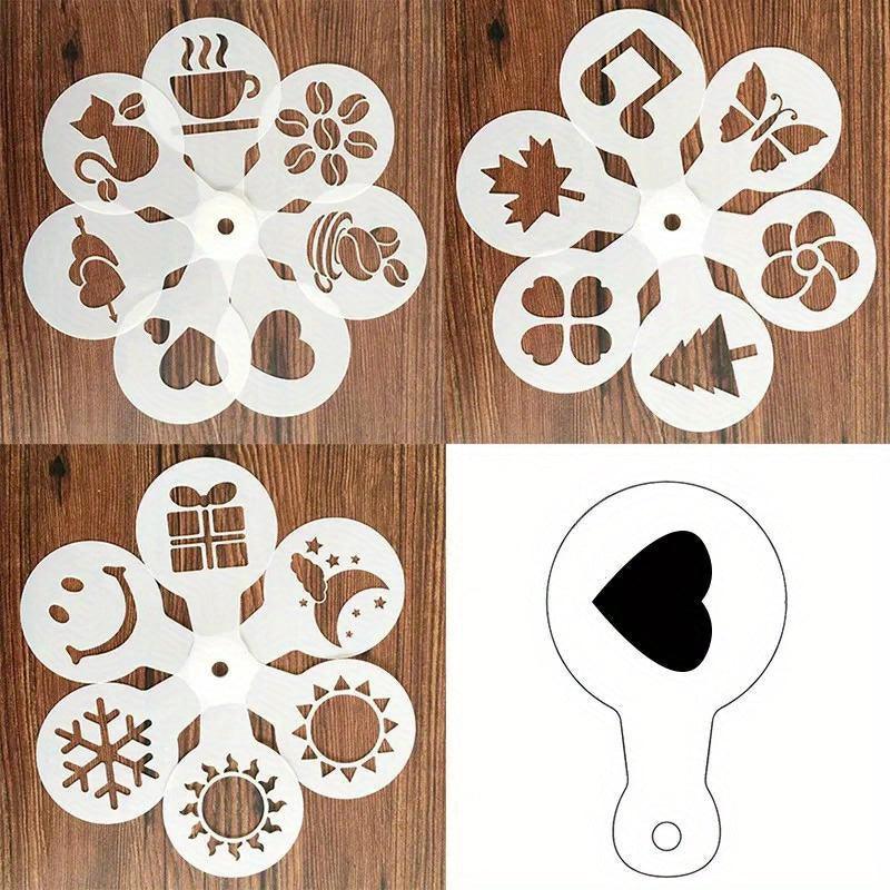Lisslune | 19-piece Latte Art and Cake Decoration Template Set