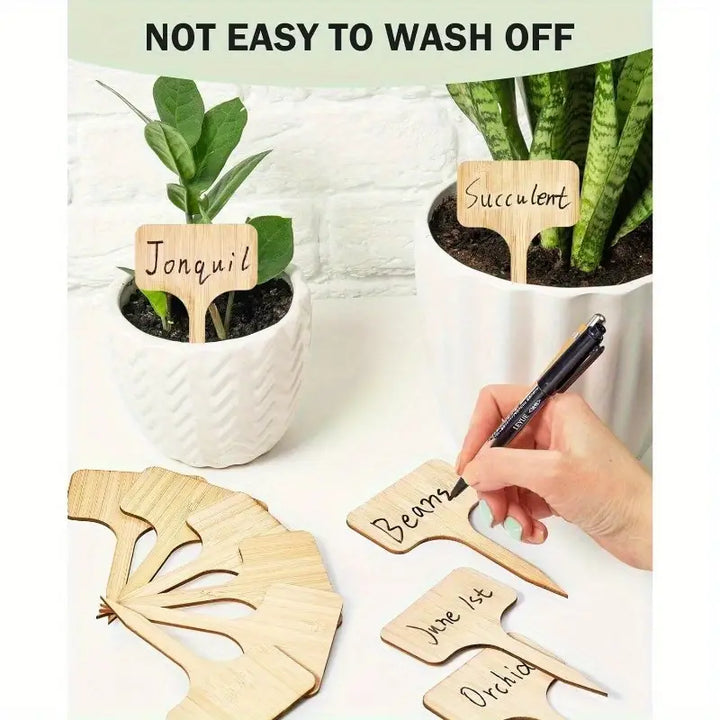 Lisslune | Plant labels made of wood for garden and balcony – Rewritable labels for herbs and plants