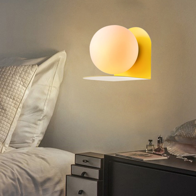 Skørter | White Globe Wall Light Nordic Style Matte Glass Wall Light for the Office Children's Room