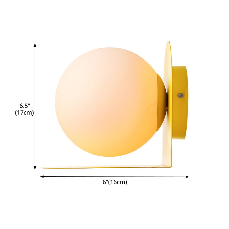Skørter | White Globe Wall Light Nordic Style Matte Glass Wall Light for the Office Children's Room