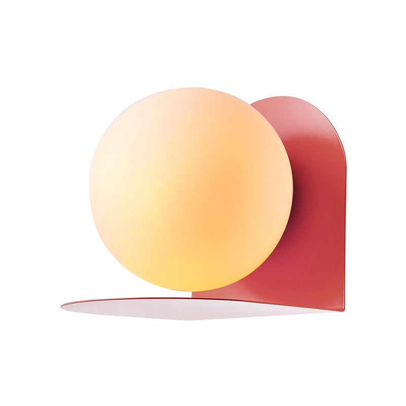 Skørter | White Globe Wall Light Nordic Style Matte Glass Wall Light for the Office Children's Room