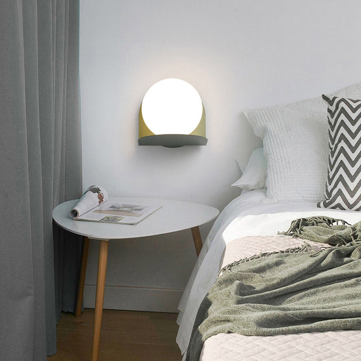 Skørter | White Globe Wall Light Nordic Style Matte Glass Wall Light for the Office Children's Room