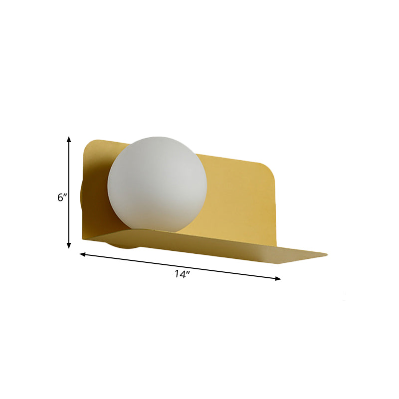 Skørter | White Globe Wall Light Nordic Style Matte Glass Wall Light for the Office Children's Room