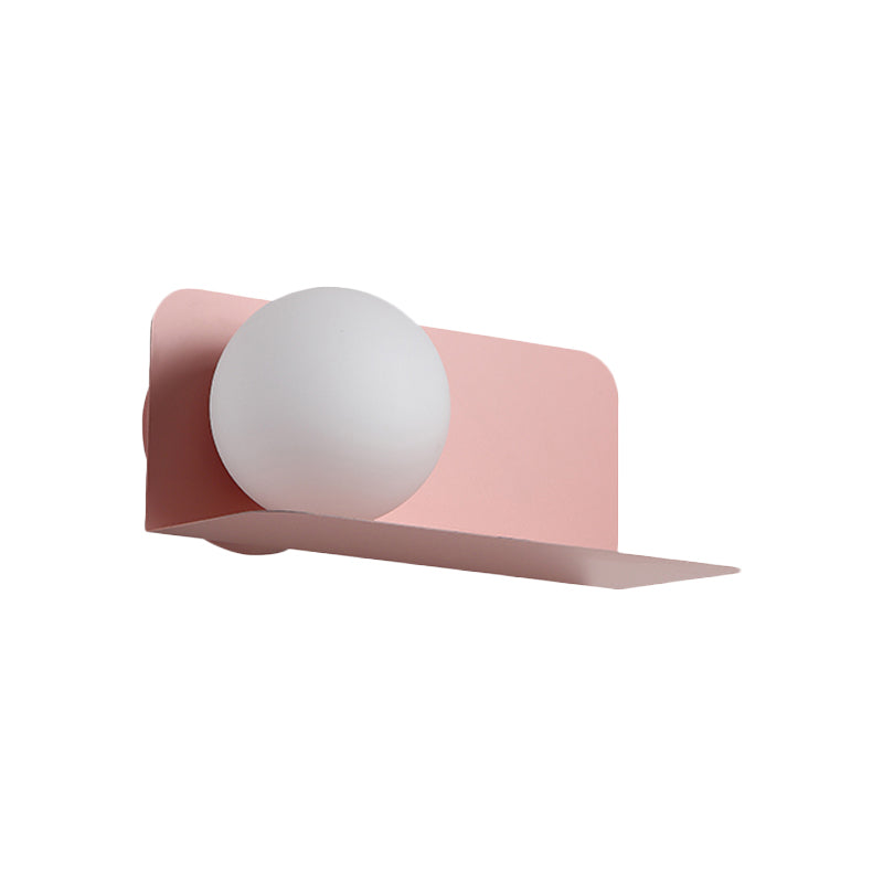 Skørter | White Globe Wall Light Nordic Style Matte Glass Wall Light for the Office Children's Room