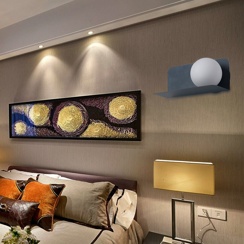 Skørter | White Globe Wall Light Nordic Style Matte Glass Wall Light for the Office Children's Room