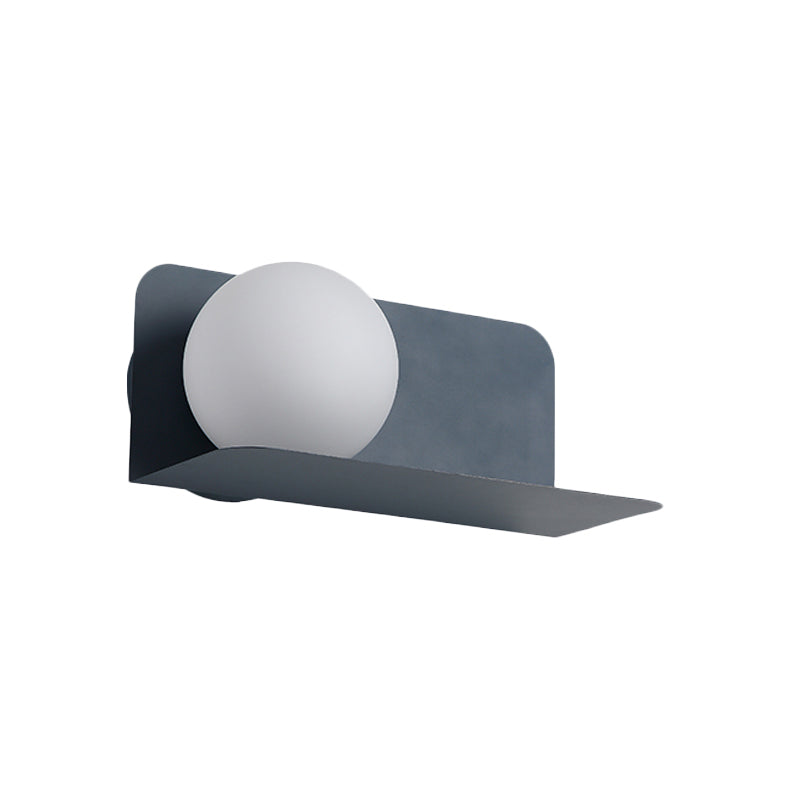 Skørter | White Globe Wall Light Nordic Style Matte Glass Wall Light for the Office Children's Room