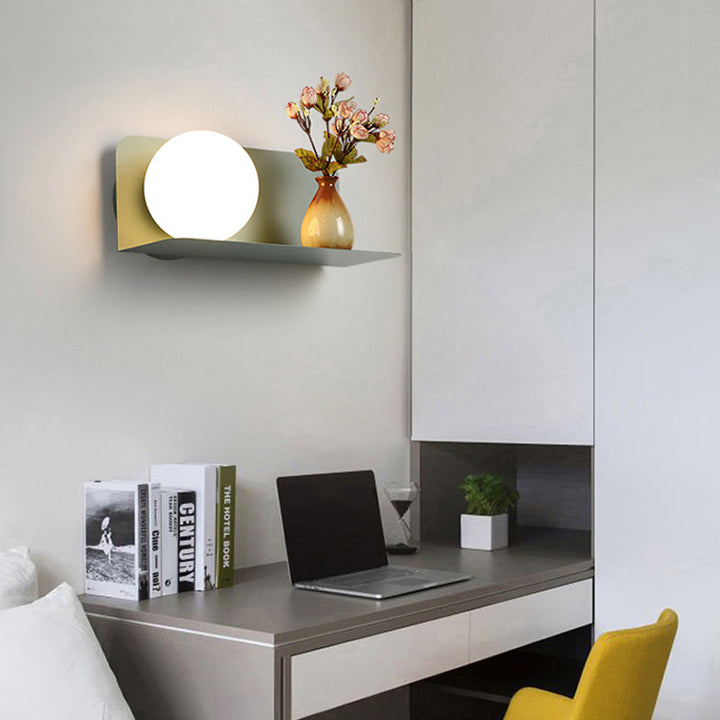Skørter | White Globe Wall Light Nordic Style Matte Glass Wall Light for the Office Children's Room