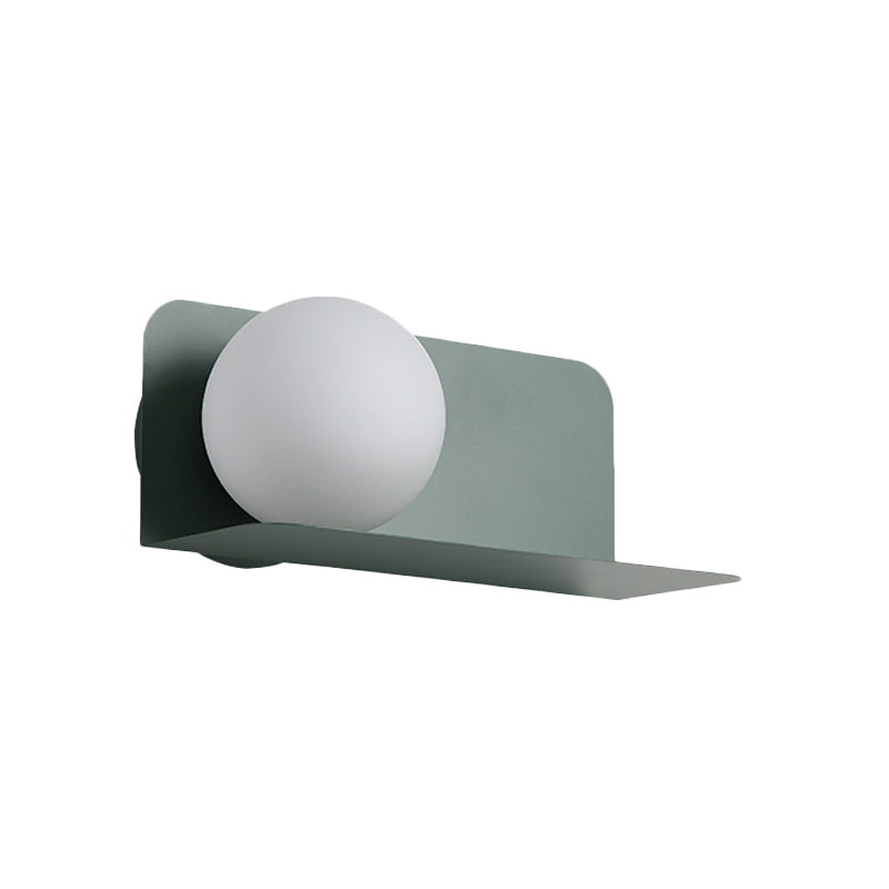 Skørter | White Globe Wall Light Nordic Style Matte Glass Wall Light for the Office Children's Room