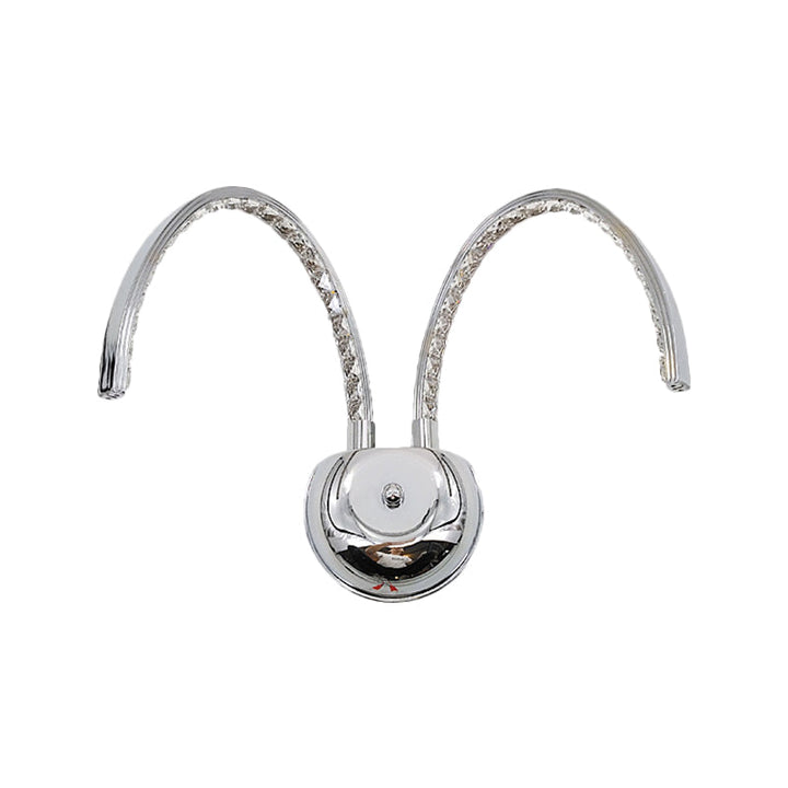 Lisslune | Chrome LED Symmetrical Arc Wall Lighting Modernist Metal Wall Lamp in Warm/White Light