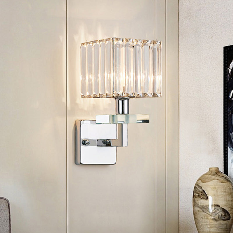 Lisslune | Chrome LED Cube Wall Lighting Ideas Contemporary Crystal Prisms Wall Mounted Lamp