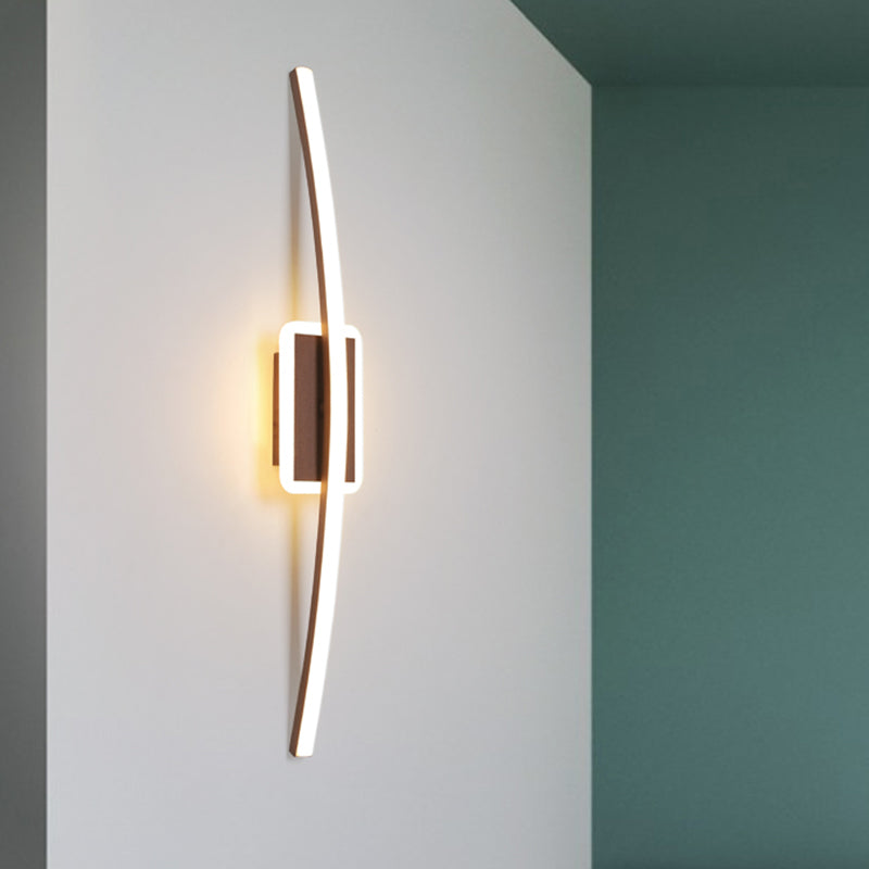 Lisslune | Curvilinear Aluminum Wall Lamp Simplicity Gold/Coffee LED Wall Light Lighting for Dining Room