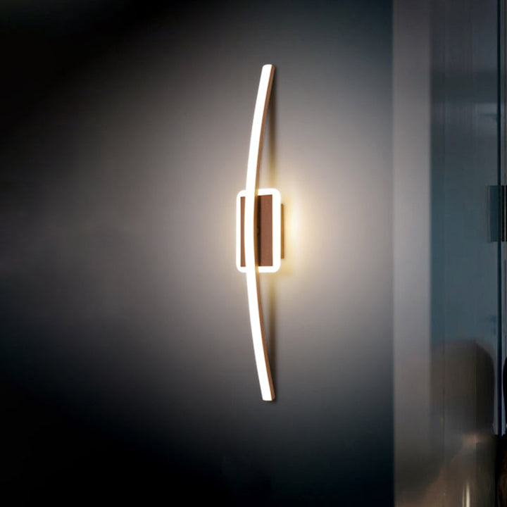 Lisslune | Curvilinear Aluminum Wall Lamp Simplicity Gold/Coffee LED Wall Light Lighting for Dining Room