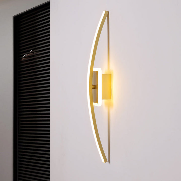 Lisslune | Curvilinear Aluminum Wall Lamp Simplicity Gold/Coffee LED Wall Light Lighting for Dining Room