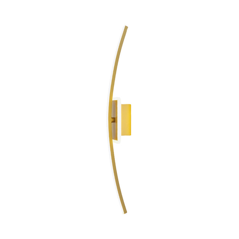 Lisslune | Curvilinear Aluminum Wall Lamp Simplicity Gold/Coffee LED Wall Light Lighting for Dining Room