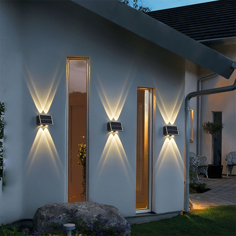 Lisslune | Modern Simplicity Solar Waterproof Rectangular ABS PMMA LED Wall Light Lamp For Outdoor Patio