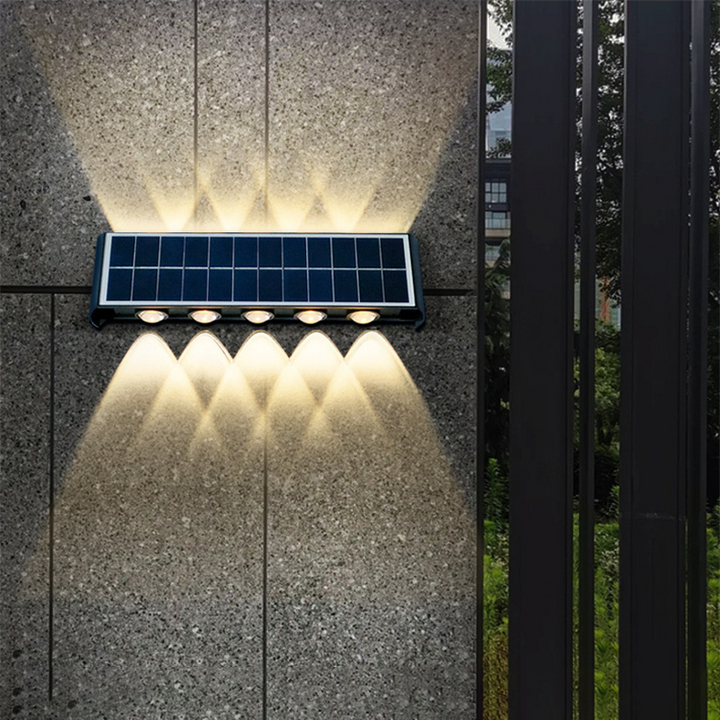 Lisslune | Modern Simplicity Solar Waterproof Rectangular ABS PMMA LED Wall Light Lamp For Outdoor Patio