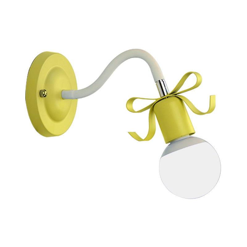 Skørter | Metal Bare Bulb Wall Lamp with Arch Single Head Nordic Style Wall Lamp for Kindergarten
