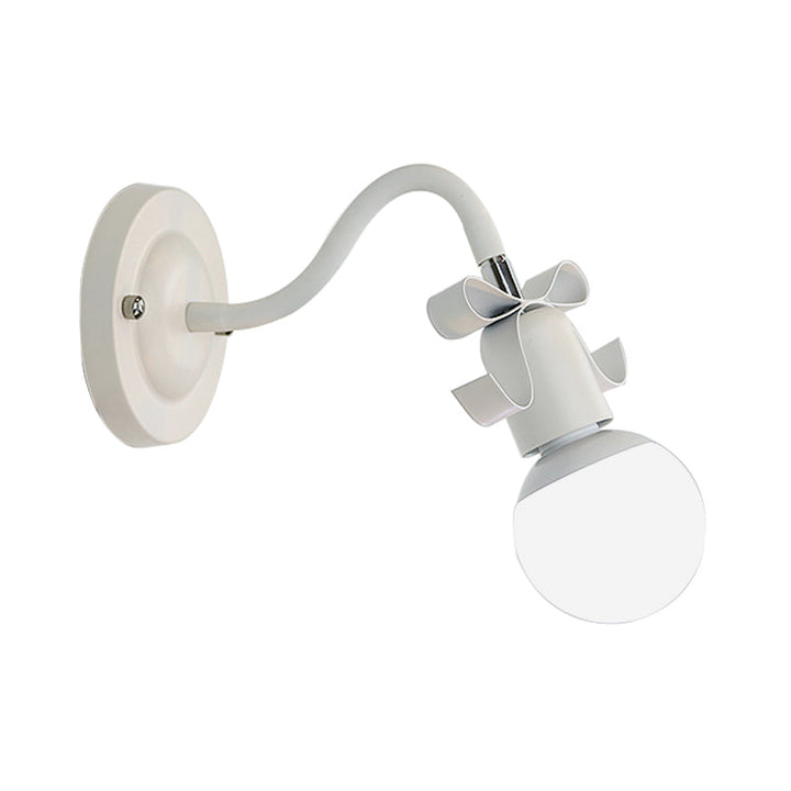 Skørter | Metal Bare Bulb Wall Lamp with Arch Single Head Nordic Style Wall Lamp for Kindergarten