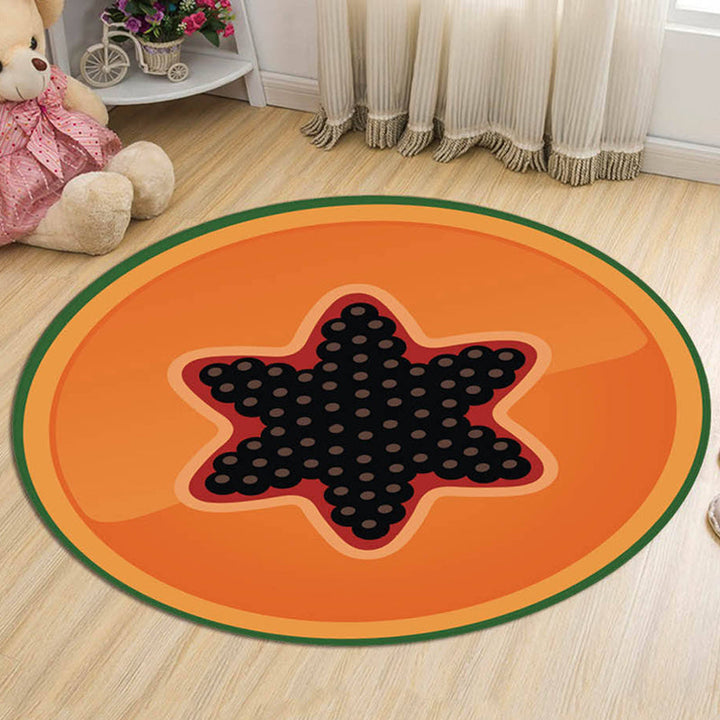 Lisslune | Kids Fruit Pattern Rug Yellow and Green Polyester Rug Washable Pet Friendly Non-Slip Rug for Children's Room