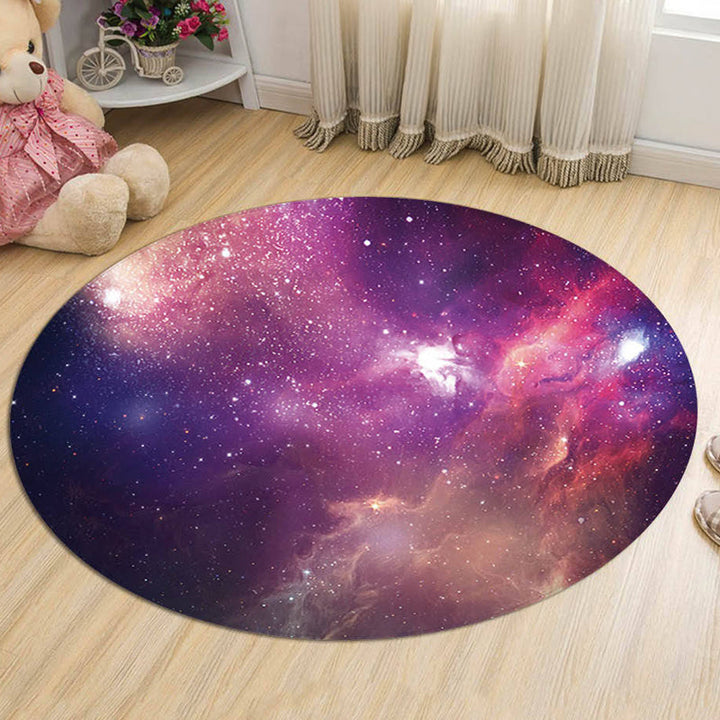 Lisslune | Nordic Galaxy Pattern Rug Black and Blue Kids Rug Polyester Pet Friendly Washable Rug for the Children's Room