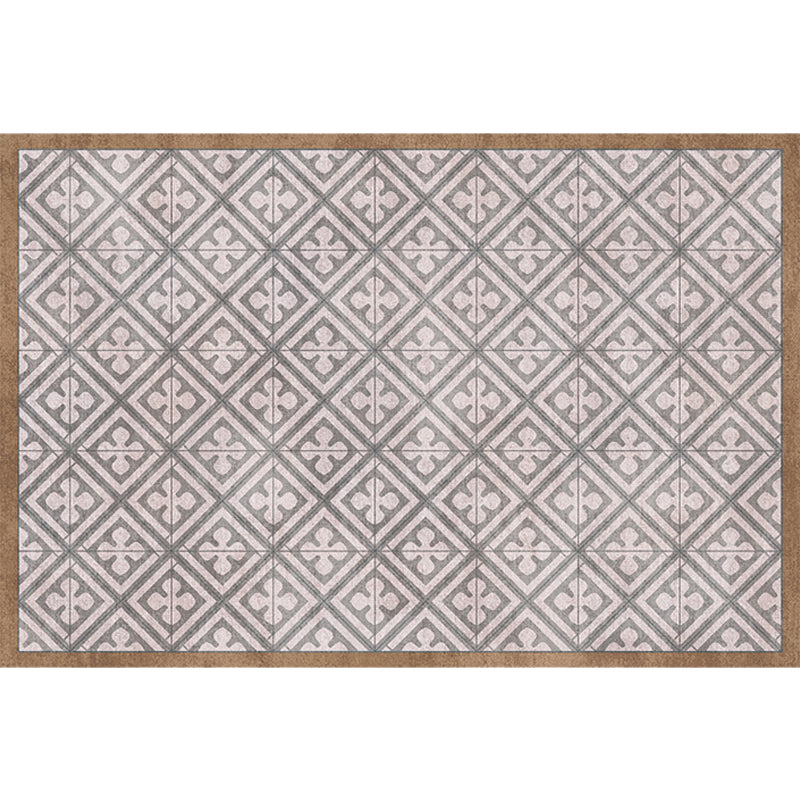 Lisslune | Retro Tribal geometric pattern rug Brown and Blue rug Polyester washable pet-friendly non-slip rug for living room