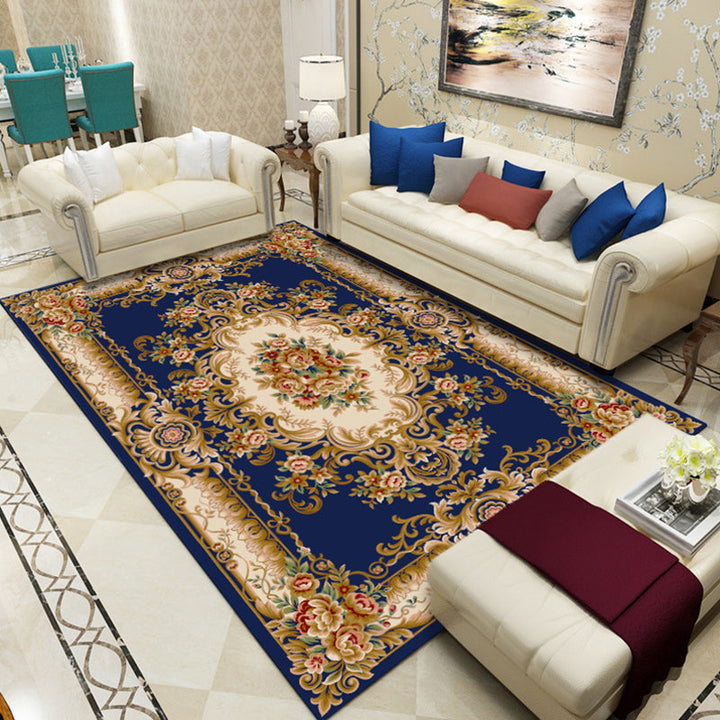 Lisslune | Retro medallion pattern carpet multicolored carpet synthetic washable pet-friendly non-slip carpet for living room