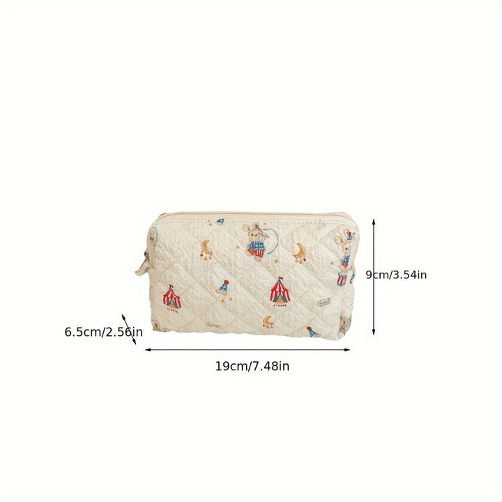 Rynx | Fresh Cosmetics School Office Bag] Large Capacity Pencil Case Creative Flower Fresh Cartoon Print Stationery Bag Cosmetic Bag School Office
