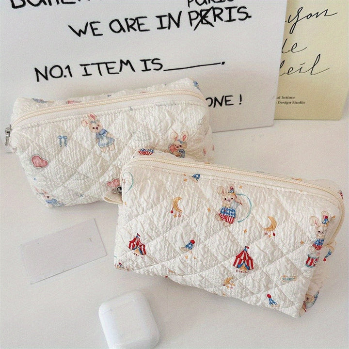 Rynx | Fresh Cosmetics School Office Bag] Large Capacity Pencil Case Creative Flower Fresh Cartoon Print Stationery Bag Cosmetic Bag School Office