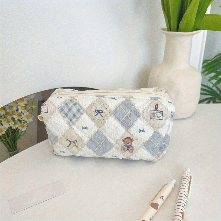 Rynx | Fresh Cosmetics School Office Bag] Large Capacity Pencil Case Creative Flower Fresh Cartoon Print Stationery Bag Cosmetic Bag School Office