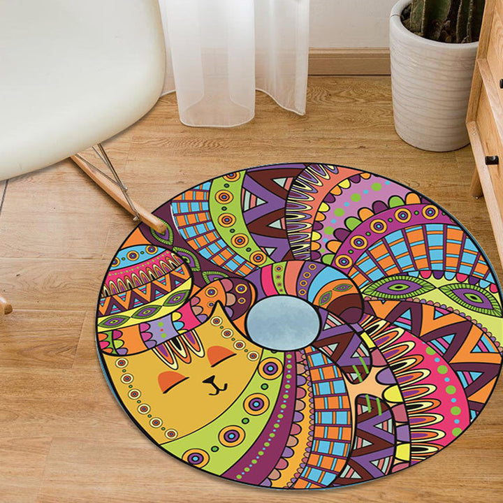 Lisslune | Colorful Cartoon Animal Pattern Carpet with Fish Multicolor Children’s Carpet Polyester Washable Pet-Friendly Non-Slip Rug for Children’s Room