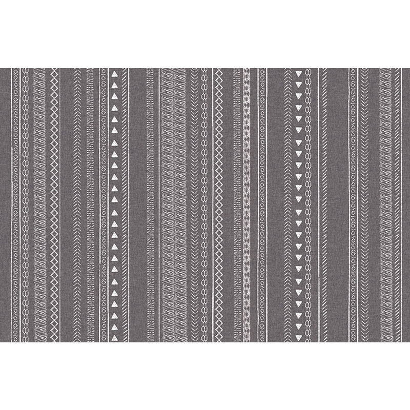Lisslune | Retro striped pattern rug gray polyester washable pet-friendly non-slip rug for living room